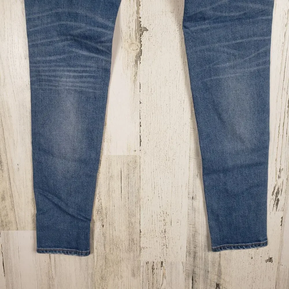 D-ID New York Destroyed Medium Wash Blue Denim Skinny Jeans Women's Size 26